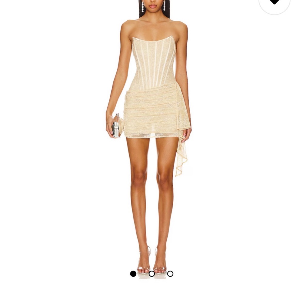 REVOLVE Strapless Gold Mini Dress